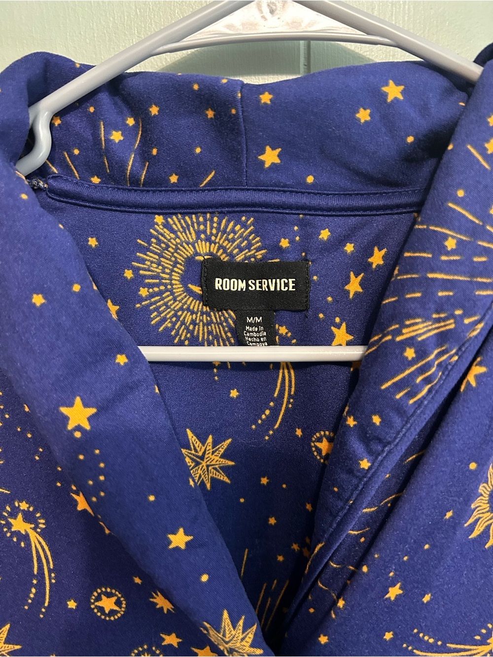 Room Service Navy Star & Moon Button-Down Pajama Set - Picture 3 of 6